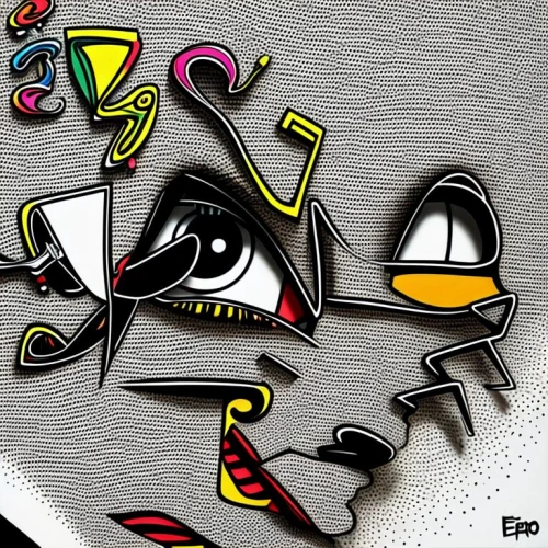 abstract cartoon art,graffiti art,abstract eye,eyes line art,pop art style,cool pop art,effect pop art,pop art effect,see no evil,psychedelic art,paris clip art,third eye,typography,women's eyes,multicolor faces,split personality,pop art,abstract design,vector graphics,faces,Calligraphy,Painting,Graffiti Illustration