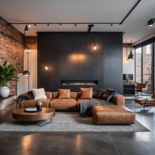 apartment lounge,loft,modern decor,contemporary decor,corten steel,chaise lounge,modern living room,living room,interior modern design,interior design,shared apartment,modern style,livingroom,exposed concrete,lounge,modern office,sitting room,an apartment,interiors,penthouse apartment,Photography,General,Realistic