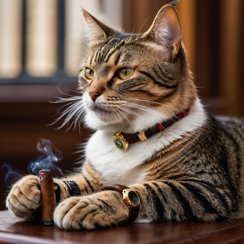 toyger,smoking cigar,cigar,pipe smoking,american shorthair,chinese pastoral cat,smoking accessory,smoking pipe,tea party cat,cat drinking tea,bengal cat,cigar tobacco,red whiskered bulbull,cat image,american wirehair,tabby cat,cigars,aristocrat,bengal,japanese bobtail,Photography,General,Natural