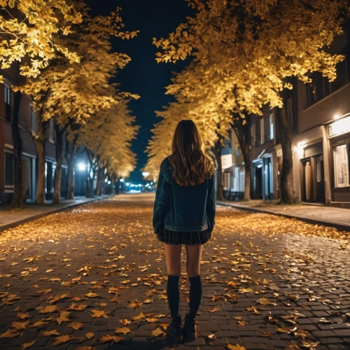girl walking away,girl with tree,woman walking,the girl next to the tree,autumn background,fall,girl in a long,photo session at night,falling on leaves,autumn walk,autumn theme,just autumn,night photography,in the fall,autumnal,the autumn,autumn mood,a girl with a camera,golden autumn,autumn season,Photography,General,Realistic