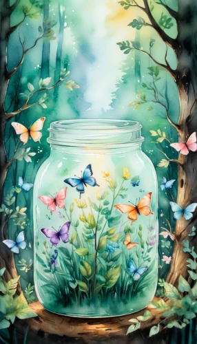 butterfly background,aquarium,underwater background,watercolor background,fish tank,wishing well,fairy world,children's background,mermaid background,freshwater aquarium,underwater landscape,blue butterfly background,fairy forest,fishbowl,springtime background,spring background,fish pond,forest fish,aquarium decor,fantasy picture,Illustration,Paper based,Paper Based 25