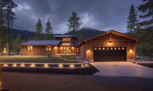 landscape lighting,log cabin,log home,luxury home,the cabin in the mountains,3d rendering,luxury property,house in the mountains,mid century house,luxury real estate,house in mountains,modern house,beautiful home,eco-construction,chalet,timber house,large home,render,lodge,build by mirza golam pir,Photography,General,Realistic