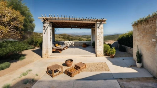 pergola,provencal life,outdoor table and chairs,outdoor table,roof terrace,outdoor furniture,puglia,outdoor dining,patio,tuscan,roof landscape,dunes house,priorat,hacienda,gordes,patio furniture,holiday villa,outdoor structure,mallorca,bouleuterion