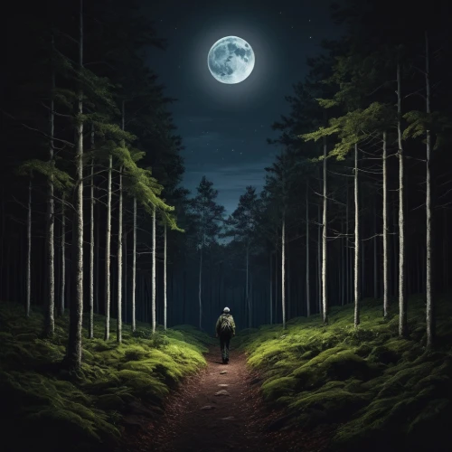 forest background,world digital painting,photomanipulation,forest path,landscape background,fantasy picture,moonlit night,the night of kupala,the woods,forest walk,forest dark,photo manipulation,the path,forest of dreams,sci fiction illustration,moon walk,the mystical path,photoshop manipulation,creative background,forest landscape,Photography,Artistic Photography,Artistic Photography 13