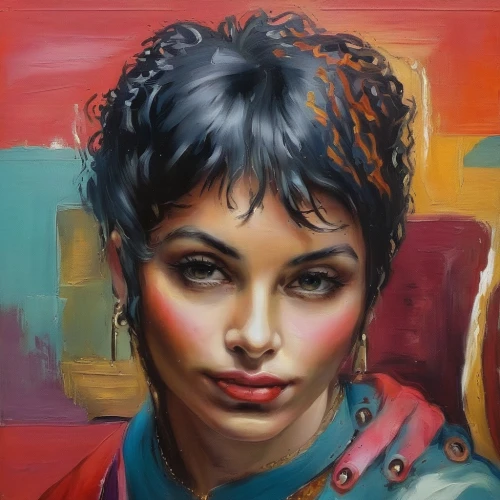 woman portrait,oil painting on canvas,oil painting,indian woman,italian painter,face portrait,girl portrait,portrait of a woman,portrait of a girl,artist portrait,painting technique,jaya,oil on canvas,art painting,woman at cafe,painting,meticulous painting,asian woman,young woman,fantasy portrait,Illustration,Paper based,Paper Based 04