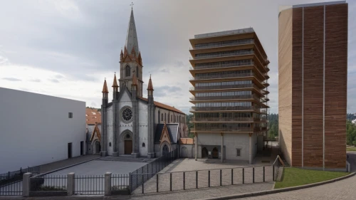 3d rendering,render,kirrarchitecture,templedrom,renovation,church towers,croydon facelift,3d rendered,city church,urban design,reconstruction,urban towers,buildings,st mary's cathedral,3d render,evangelical cathedral,new-ulm,digital compositing,archidaily,multi-storey