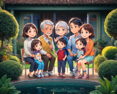 studio ghibli,lily family,herring family,family taking photos together,the dawn family,acerola family,birch family,families,iris family,seven citizens of the country,family home,anime cartoon,water-leaf family,arrowroot family,kids illustration,ivy family,a family harmony,mulberry family,family hand,magnolia family