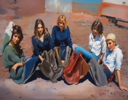 oil painting,fabric painting,khokhloma painting,oil painting on canvas,ladies group,marrakech,bedouin,painting technique,women at cafe,group of people,oil on canvas,church painting,women clothes,peruvian women,figure group,gazelles,merzouga,young women,woman shopping,pilgrims,Illustration,Paper based,Paper Based 04
