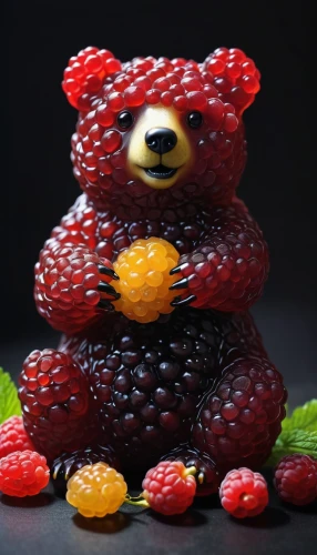 gummybears,mixed berries,berry fruit,fruit preserve,mollberry,many berries,gummy bears,mixed fruit,bowl of fruit in rain,gummy bear,fresh berries,strawberries falcon,berries,mixed fruit cake,3d teddy,bear teddy,berry,lingonberry jam,fruit cake,frutti di bosco,Illustration,Realistic Fantasy,Realistic Fantasy 07