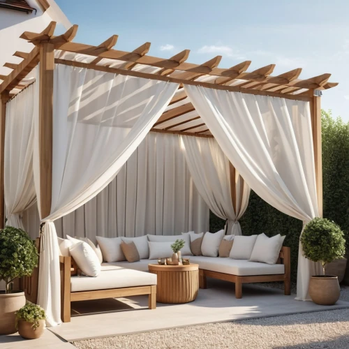 outdoor furniture,pop up gazebo,pergola,canopy bed,bamboo curtain,patio furniture,garden furniture,outdoor sofa,cabana,awnings,roof terrace,gazebo,gold stucco frame,awning,garden fence,thatch umbrellas,stucco frame,dog house frame,wooden beams,roof garden,Photography,General,Realistic
