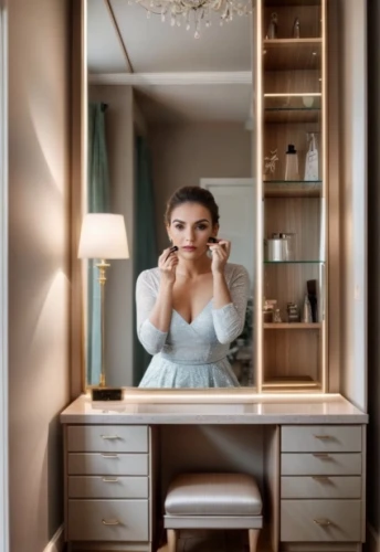 makeup mirror,dressing table,beauty room,bathroom cabinet,bridal suite,in the mirror,the mirror,under-cabinet lighting,mirror,bride getting dressed,wood mirror,mirror reflection,mirror frame,luxury bathroom,magic mirror,management of hair loss,toilet table,outside mirror,doll looking in mirror,women's cosmetics