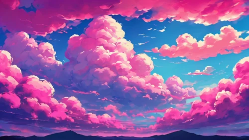 clouds - sky,sky,sky clouds,clouds,cumulus,cloudscape,skies,cumulus clouds,cloud mountains,rainbow clouds,pink dawn,cotton candy,epic sky,landscape background,skyscape,purple landscape,little clouds,clouds sky,cloud,fantasy landscape,Conceptual Art,Daily,Daily 24