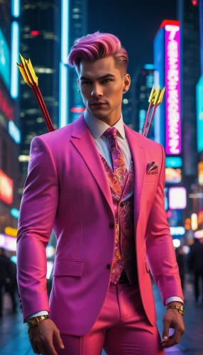 man in pink,magenta,neon arrows,the suit,suit actor,the pink panther,men's suit,pink quill,neon human resources,pink vector,80s,mini e,pink panther,sales man,neon cocktails,pink double,maraschino,pink tie,man's fashion,cyberpunk,Conceptual Art,Sci-Fi,Sci-Fi 26