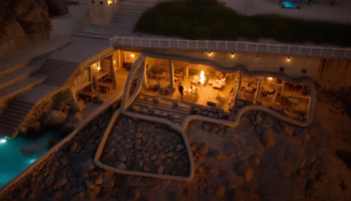 hot spring,thermal bath,dahab island,landscape lighting,water stairs,santorini,luxury hotel,pool bar,karpathos island,positano,jacuzzi,stone stairs,thermae,roof top pool,infinity swimming pool,mykonos,karpathos,riad,boutique hotel,dunes house,Photography,General,Cinematic