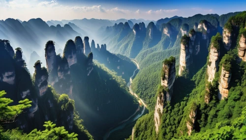 zhangjiajie,huangshan mountains,huangshan maofeng,mountainous landscape,mountainous landforms,huashan,guizhou,yellow mountains,wuyi,shaanxi province,yunnan,guilin,changbai mountain,giant mountains,mountain landscape,moc chau tea hills,the landscape of the mountains,karst landscape,great wall of china,mountain valleys,Photography,General,Realistic