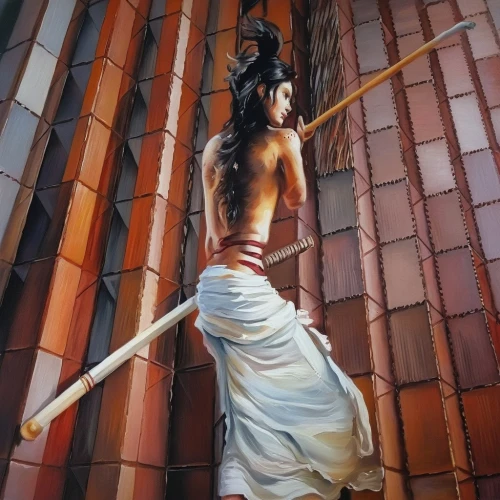 angel moroni,church painting,way of the cross,the angel with the cross,the magdalene,lady justice,wall painting,crucifix,mural,murals,figure of justice,torch-bearer,jesus on the cross,the cross,jesus christ and the cross,public art,phra nakhon si ayutthaya,warrior woman,katana,the crucifixion,Illustration,Paper based,Paper Based 04