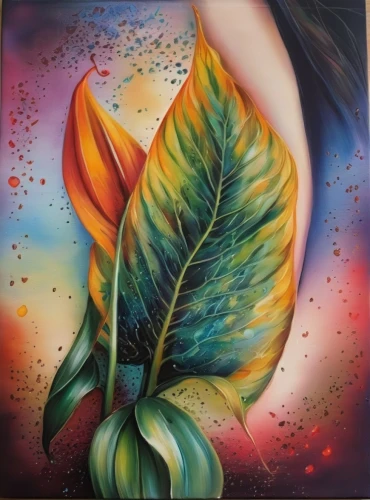 bird of paradise,flower painting,oil painting on canvas,watermelon painting,heliconia,banana flower,bodypainting,flower bird of paradise,schopf-torch lily,bird of paradise flower,art painting,tulip,orange tulips,body painting,cloves schwindl inge,oil on canvas,flower art,oil painting,glass painting,phoenix rooster,Illustration,Paper based,Paper Based 04