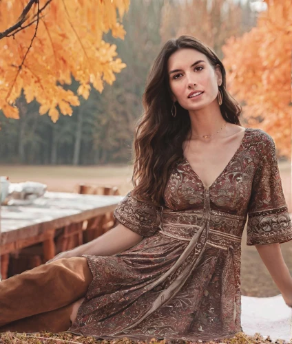 country dress,autumn idyll,autumn background,autumn photo session,boho,winter dress,vintage dress,fall,brown fabric,girl in a long dress,autumn gold,autumn theme,autumn color,fall colors,in the fall,fall foliage,fall landscape,golden autumn,persian,just autumn,Female,Women's Wear