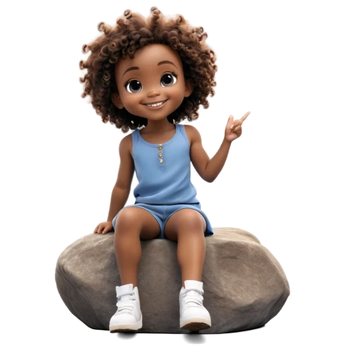 hushpuppy,clay animation,agnes,cute cartoon character,tiana,monchhichi,afro american girls,moana,animated cartoon,clay doll,afro-american,knauel,lilo,3d figure,3d model,afro,afroamerican,girl sitting,coco,afro american