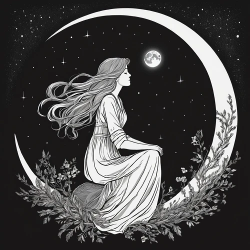 moonflower,moon phase,lunar,the moon and the stars,the sleeping rose,moonbeam,herfstanemoon,the night of kupala,stars and moon,zodiac sign libra,full moon day,constellation lyre,jessamine,lunar phase,virgo,moon and star,moons,artemis,queen of the night,the moon,Illustration,Black and White,Black and White 12