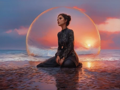 photo manipulation,fantasy picture,photomanipulation,meditative,girl with a dolphin,crystal ball-photography,woman at the well,mother earth statue,surrealism,meditating,glass sphere,dreams catcher,meditation,meditate,mystical portrait of a girl,digital compositing,girl on the dune,mirror of souls,photoshop manipulation,crystal ball,Illustration,Paper based,Paper Based 04