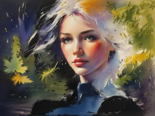 oil painting on canvas,oil painting,girl with tree,art painting,photo painting,the blonde in the river,girl on the river,mystical portrait of a girl,oil paint,young woman,watercolor women accessory,oil on canvas,blonde woman,girl portrait,selanee henderon,fantasy portrait,painting technique,romantic portrait,italian painter,portrait of a girl,Illustration,Paper based,Paper Based 03