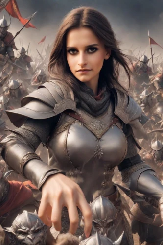 joan of arc,female warrior,warrior woman,heroic fantasy,massively multiplayer online role-playing game,strong women,strong woman,crusader,swordswoman,girl in a historic way,biblical narrative characters,fantasy woman,fantasy warrior,elaeis,lone warrior,catarina,paladin,sterntaler,woman strong,breastplate,Photography,Realistic