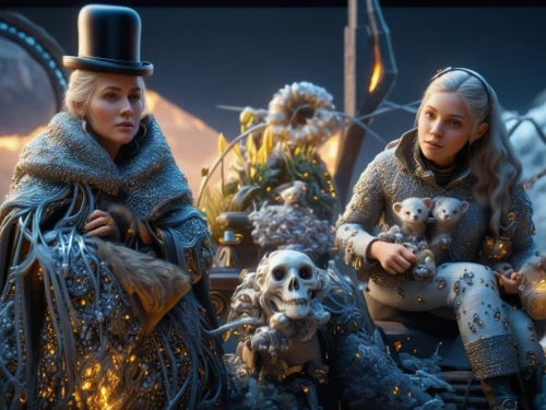 celebration of witches,witches,elves,father frost,day of the dead frame,witch's hat,suit of the snow maiden,mother and daughter,frozen,vikings,gnomes,nordic christmas,the hat of the woman,icelanders,the witch,swath,fantasy picture,digital compositing,valerian,dwarves,Photography,General,Sci-Fi