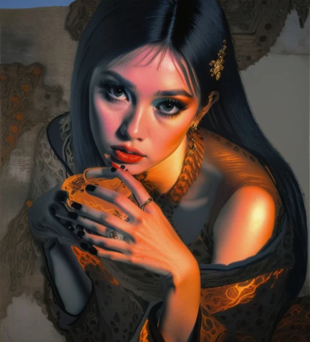 snake charming,fantasy portrait,girl with bread-and-butter,ancient egyptian girl,asian woman,cleopatra,vietnamese woman,woman eating apple,orientalism,snake charmers,oriental girl,rosa ' amber cover,crocodile woman,fantasy art,world digital painting,girl with cereal bowl,chinese art,smoking girl,woman holding pie,gothic portrait,Art,Artistic Painting,Artistic Painting 22