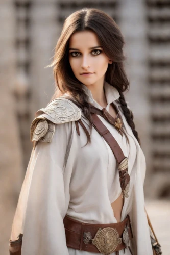 female warrior,warrior woman,arabian,swordswoman,thracian,joan of arc,biblical narrative characters,girl in a historic way,massively multiplayer online role-playing game,artemisia,musketeer,arab,celtic queen,yemeni,heroic fantasy,fantasy woman,celtic woman,breastplate,elaeis,female doctor,Photography,Realistic