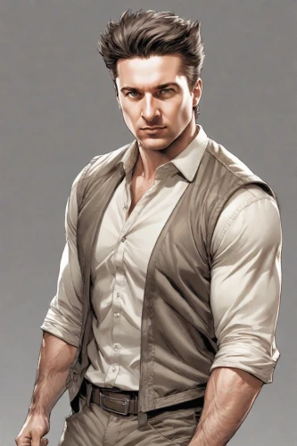 male character,wolverine,male elf,male model,male nurse,male poses for drawing,men clothes,male person,steve rogers,sleeveless shirt,muscle icon,white-collar worker,sweater vest,brown sailor,deacon,dane axe,jack rose,dress shirt,thomas heather wick,ken,Digital Art,Comic
