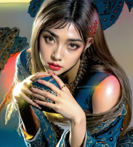 asian costume,nami,asia,valerian,mulan,fantasy woman,solar,japanese idol,taiwanese opera,fierce,oriental princess,asian vision,asian woman,asian culture,cosplay image,fortune teller,inner mongolian beauty,cassiopeia,rosella,azerbaijan azn,Illustration,American Style,American Style 08