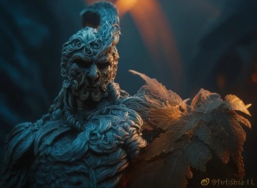 garuda,warlord,shaman,tribal chief,poseidon god face,poseidon,griffin,fantasy portrait,sea god,valhalla,father frost,archangel,3d fantasy,feathered race,sculpt,3d rendered,high priest,3d render,coral guardian,fantasy art,Photography,General,Fantasy