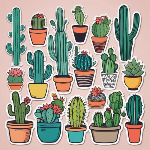 cactus digital background,cacti,cactus line art,cactus,plants in pots,potted plants,succulents,little plants,plants,watercolor cactus,kawaii cactus,house plants,desert plants,potting,succulent plant,exotic plants,icon set,wall,san pedro cactus,garden plants,Unique,Design,Sticker