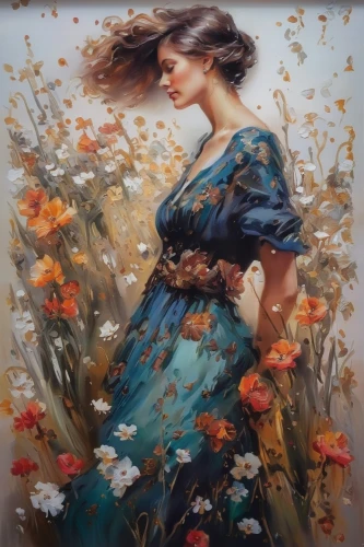 girl in flowers,girl picking flowers,girl in the garden,beautiful girl with flowers,flower painting,oil painting on canvas,falling flowers,girl in a wreath,splendor of flowers,floral frame,oil painting,flora,girl in a long dress,boho art,floral silhouette frame,wreath of flowers,floral and bird frame,floral,fiori,fabric painting,Illustration,Paper based,Paper Based 04