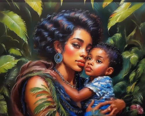 capricorn mother and child,polynesian girl,oil painting on canvas,child portrait,little girl and mother,mother with child,mother earth,oil on canvas,oil painting,mother and child,moana,vietnamese woman,african american woman,mural,indigenous painting,polynesian,father with child,afro-american,mother,african woman,Illustration,Paper based,Paper Based 03