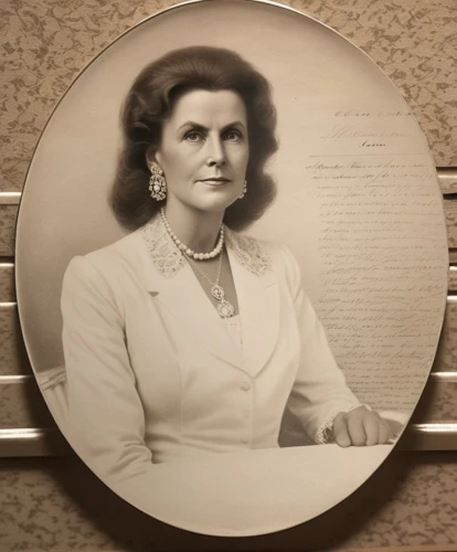 vintage female portrait,decorative plate,official portrait,barbara millicent roberts,elizabeth ii,maureen o'hara - female,wall plate,portrait of christi,packard patrician,rose woodruff,ingrid bergman,inez koebner,art deco frame,grandmother,vintage photo,jane russell-female,portrait,1952,old elisabeth,1950s,Photography,General,Realistic