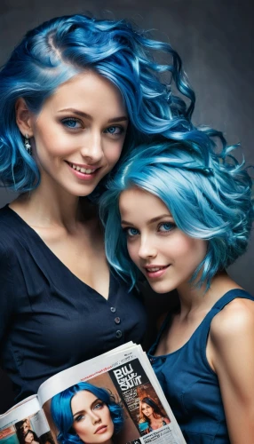 hair coloring,artificial hair integrations,blue hair,hairdressing,hairdresser,image manipulation,hairstylist,beauty salon,hairdressers,hair dresser,advertising campaigns,web banner,hairstyler,image editing,photoshop manipulation,silvery blue,portrait photographers,hairstyles,trend color,mazarine blue,Conceptual Art,Fantasy,Fantasy 11