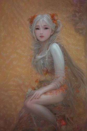 painter doll,orange blossom,artist doll,fantasy portrait,marigold,female doll,eglantine,apricot,cloth doll,faerie,tumbling doll,child fairy,orange rose,faery,japanese doll,porcelain dolls,doll figure,little girl fairy,amano,orange petals