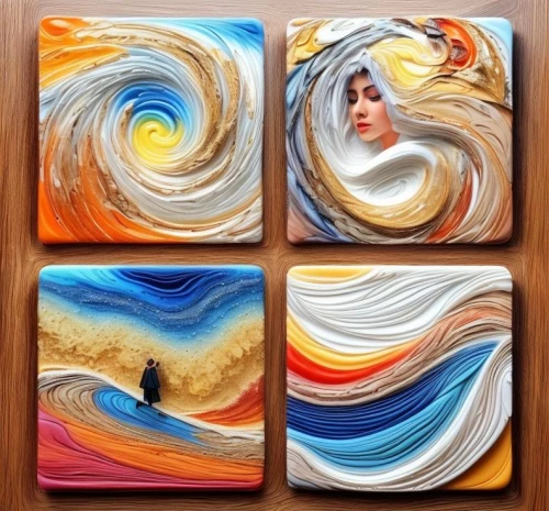art soap,glass painting,rainbow waves,swirls,beer coasters,swirling,pour,watercolor seashells,waves circles,ceramic tile,oils,marshmallow art,wood art,art painting,soaps,five elements,paintings,tea art,fabric painting,abstracts