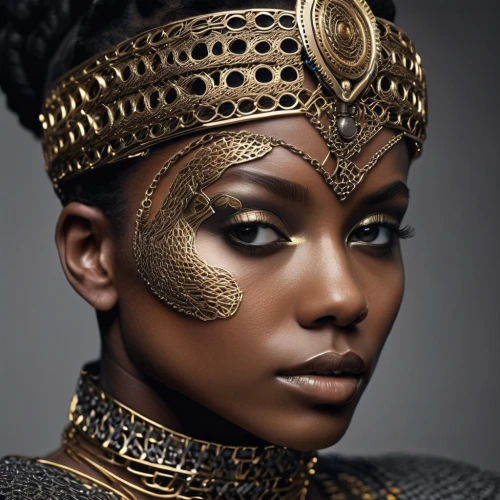 ancient egyptian girl,african woman,beautiful african american women,cleopatra,african culture,gold crown,african art,gold mask,warrior woman,african american woman,beauty face skin,headpiece,golden mask,nigeria woman,headdress,african,gold foil crown,golden crown,egyptian,gold filigree,Photography,General,Sci-Fi