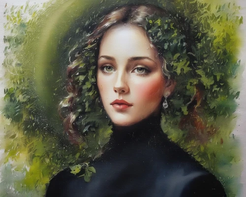 girl with tree,vietnamese woman,oil painting on canvas,girl in a wreath,portrait of a girl,oil painting,woman portrait,girl portrait,young woman,iranian,oil on canvas,mystical portrait of a girl,girl in the garden,fantasy portrait,portrait of a woman,romantic portrait,woman at cafe,artist portrait,gothic portrait,portrait of christi,Illustration,Paper based,Paper Based 03