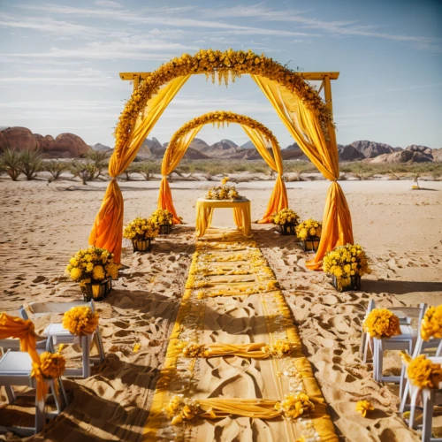 beach tent,golden weddings,event tent,wedding decoration,golden sands,wedding frame,wedding decorations,sand coreopsis,tablescape,sand paths,road cover in sand,welcome wedding,wedding ceremony,flower cart,pop up gazebo,wedding setup,sand road,gold foil wreath,cream and gold foil,wedding photography