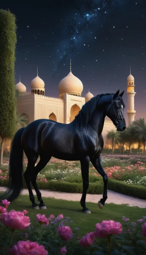 arabian horse,arabian horses,ramadan background,dubai garden glow,thoroughbred arabian,sheikh zayed mosque,rem in arabian nights,sheihk zayed mosque,zayed mosque,the horse at the fountain,arabic background,sheikh zayed grand mosque,fantasy picture,arabian,lily of the desert,black horse,world digital painting,dream horse,sultan qaboos grand mosque,al qurayyah,Conceptual Art,Fantasy,Fantasy 11