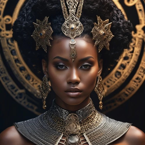beautiful african american women,warrior woman,cleopatra,priestess,african american woman,african woman,black woman,ancient egyptian girl,adornments,black pearl,african art,imperial crown,black skin,african culture,queen crown,crowned,fantasy portrait,headdress,headpiece,black women,Photography,General,Sci-Fi