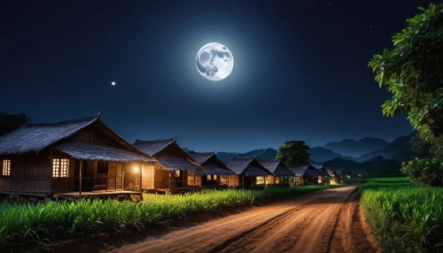 moonlit night,moon and star background,moonlit,moonshine,fantasy picture,night scene,mid-autumn festival,hanging moon,night indonesia,moon night,full moon,moonlight,moon photography,world digital painting,moon at night,lanterns,night image,photo manipulation,korean folk village,moon and star,Photography,General,Realistic