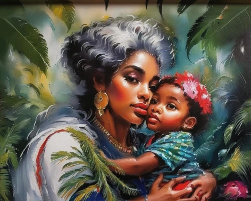 capricorn mother and child,mother with child,mural,oil painting on canvas,little girl and mother,mother and child,child portrait,oil on canvas,oil painting,african american woman,mother earth,wall art,indigenous painting,baby with mom,mother-to-child,santiago di cuba,murals,ghana,african woman,afro-american,Illustration,Paper based,Paper Based 03