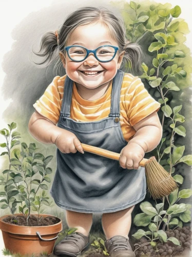 picking vegetables in early spring,girl picking flowers,gardening,kids illustration,planting,farm girl,seedling,child portrait,girl in the garden,smartweed-buckwheat family,gardener,potted plant,crop plant,picking flowers,little plants,permaculture,garden work,seedlings,salad plant,garden plants,Illustration,Black and White,Black and White 35