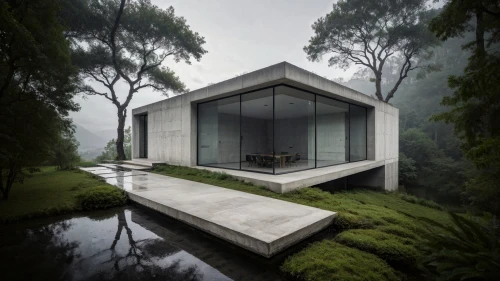 house in the forest,house with lake,mirror house,cubic house,house by the water,cube house,modern house,dunes house,modern architecture,asian architecture,cube stilt houses,house in mountains,pool house,inverted cottage,japanese architecture,house in the mountains,timber house,zen garden,exposed concrete,frame house