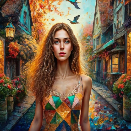 world digital painting,fantasy portrait,fantasy art,boho art,mystical portrait of a girl,psychedelic art,fantasy picture,digital art,bodypainting,digital painting,oil painting on canvas,bodypaint,art painting,fantasy woman,colorful background,young woman,digital artwork,girl portrait,oil painting,girl in a long dress